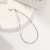 Natural crystal necklace, small particle natural stone neck chain, clasp chain, layering magic necklace Item Picture